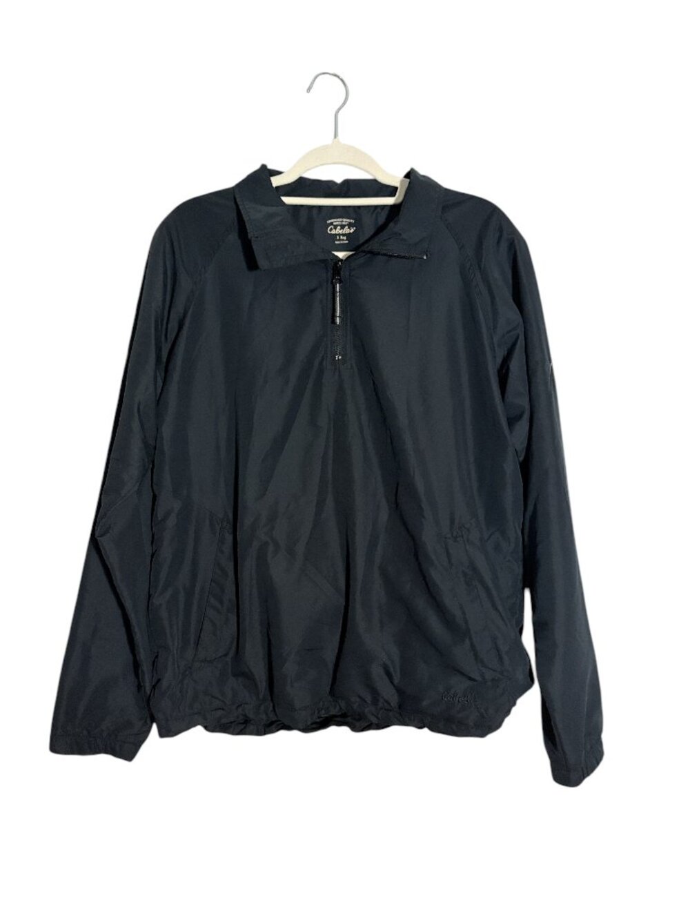 Cabela’s Men’s WindCrest Black Quarter-Zip Windbreaker Jacket - Size S